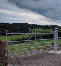 Load image into Gallery viewer, Traditional Gates Painted Galvanised Hoops from Leam Agri Ltd, Tempo, County Fermanagh, Northern Ireland. Serving Fermanagh, Tyrone, Antrim, Down, Londonderry, Armagh, Cavan, Leitrim, Sligo, Monaghan, Donegal, Dublin Carlow, Clare, Cork, Galway, Kerry, Kildare, Kilkenny, Laois, Limerick, Longford, Louth, Mayo, Meath, Monaghan, Offaly, Roscommon, Tipperary, Waterford, Westmeath, Wexford and Wicklow and throughout the United Kingdom