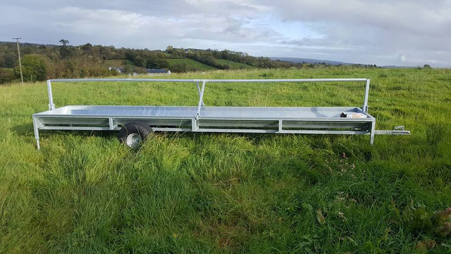 ODE Towable Double Trough from Leam Agri Ltd, Tempo, County Fermanagh, Northern Ireland. Serving Fermanagh, Tyrone, Antrim, Down, Londonderry, Armagh, Cavan, Leitrim, Sligo, Monaghan, Donegal, Dublin Carlow, Clare, Cork, Galway, Kerry, Kildare, Kilkenny, Laois, Limerick, Longford, Louth, Mayo, Meath, Monaghan, Offaly, Roscommon, Tipperary, Waterford, Westmeath, Wexford and Wicklow and throughout the United Kingdom