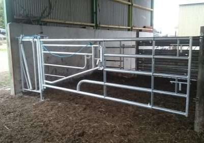 Bo Steel Calving Telescopic Gate Enniskillen from Leam Agri Ltd, Tempo, County Fermanagh, Northern Ireland. Serving Fermanagh, Tyrone, Antrim, Down, Londonderry, Armagh, Cavan, Leitrim, Sligo, Monaghan, Donegal, Dublin Carlow, Clare, Cork, Galway, Kerry, Kildare, Kilkenny, Laois, Limerick, Longford, Louth, Mayo, Meath, Monaghan, Offaly, Roscommon, Tipperary, Waterford, Westmeath, Wexford and Wicklow and throughout the United Kingdom, NI, ROI